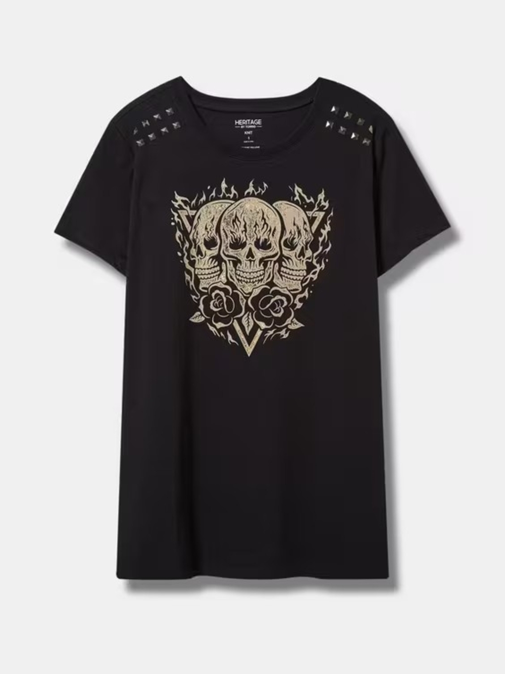 Heritage Black Skull Graphic Short Sleeve Tee - Plus Size 3x